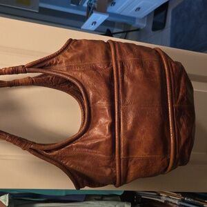 Brown Leather Tote purse Chocolat Blu